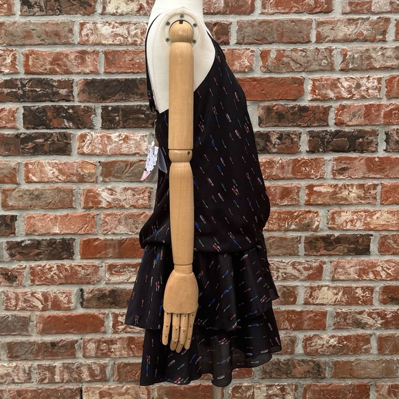 SOLD ELSEWHERE Farm Rio black patterned ruffled dress / S - Picture 7 of 16